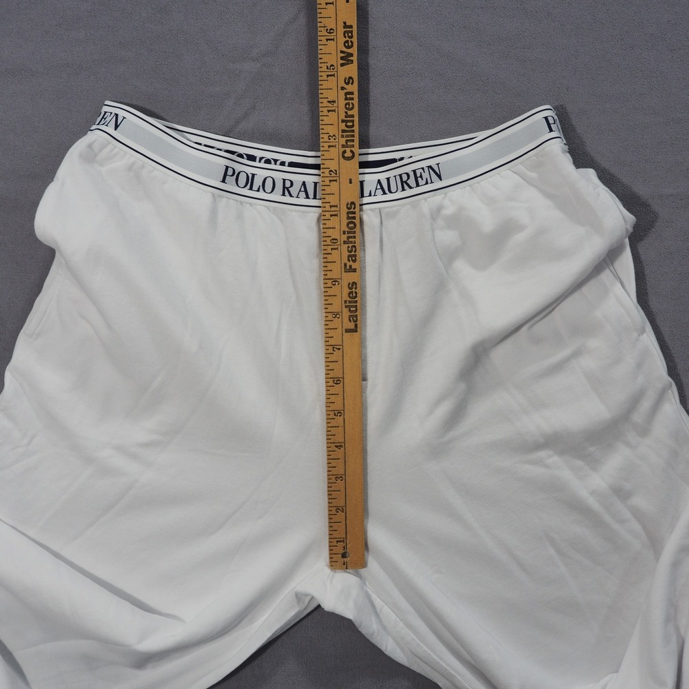 Polo Ralph Lauren Lounge Pants Mens Medium White Terry Cloth Pajama Elastic - Picture 5 of 7